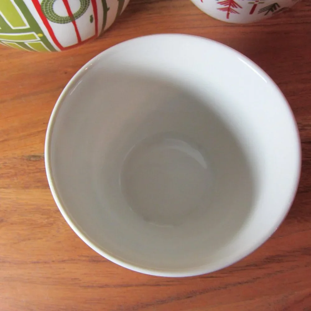 crate & barrel bowls yule town Julia Rothman holiday christmas set of 3 (w3541)